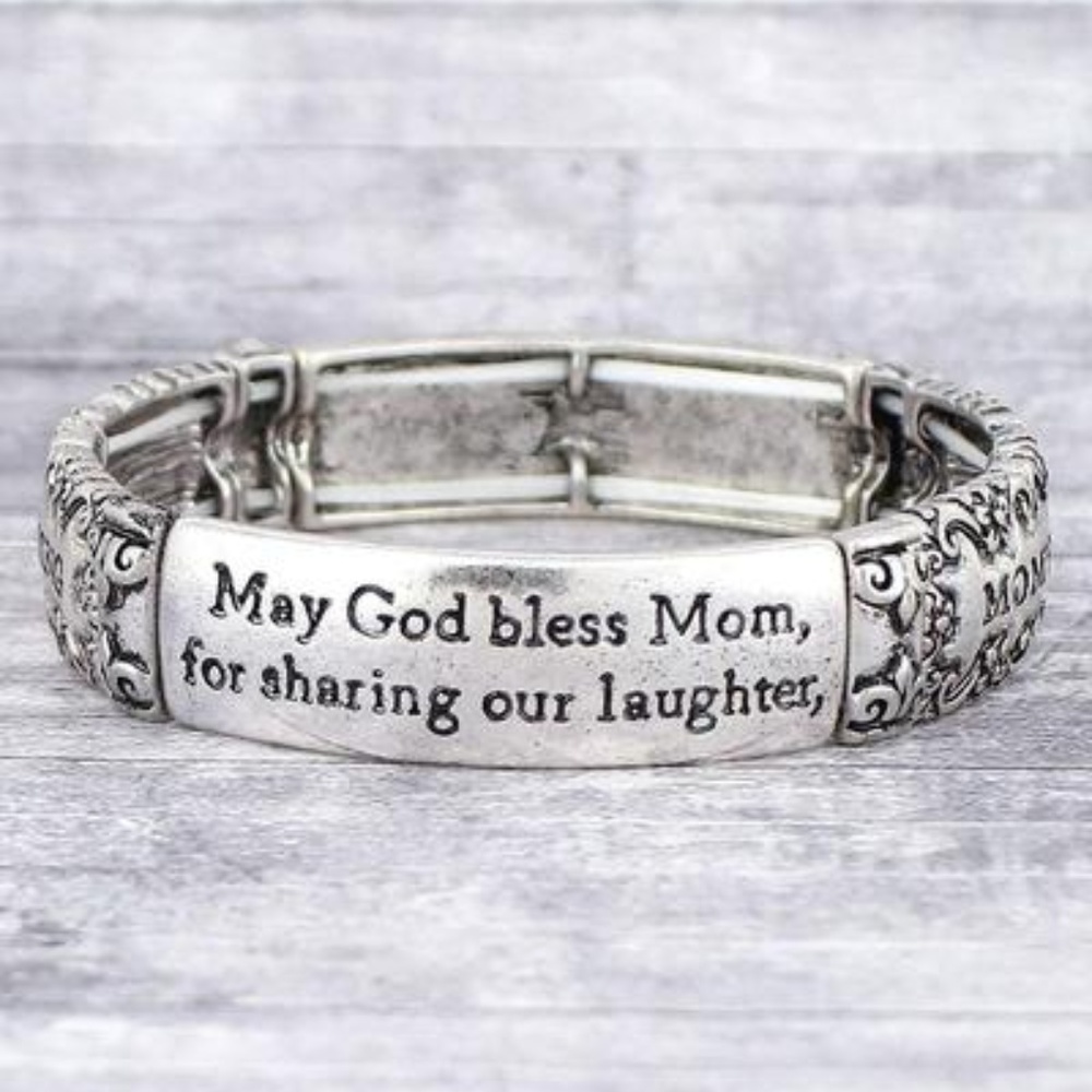 NWT Burnished Silvertone "Mom's Blessing" Bracelet - Picture 2 of 3